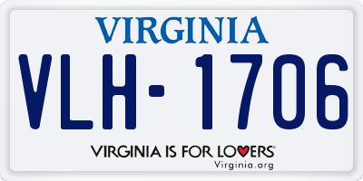 VA license plate VLH1706