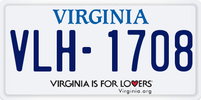 VA license plate VLH1708
