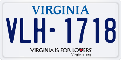 VA license plate VLH1718