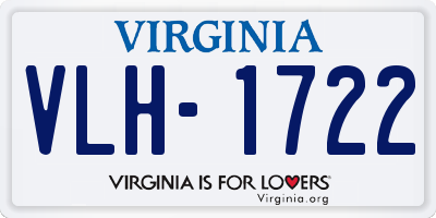 VA license plate VLH1722