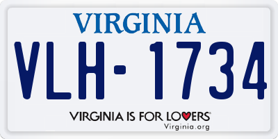 VA license plate VLH1734