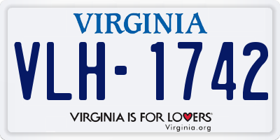 VA license plate VLH1742