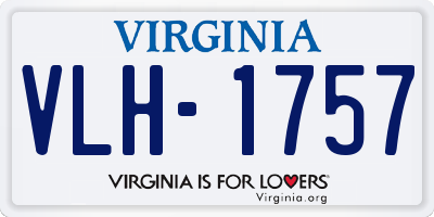 VA license plate VLH1757