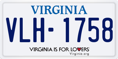 VA license plate VLH1758