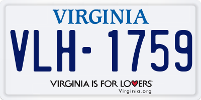 VA license plate VLH1759
