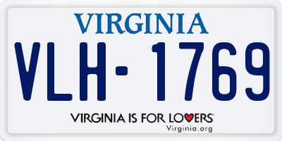VA license plate VLH1769