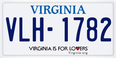 VA license plate VLH1782