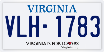 VA license plate VLH1783