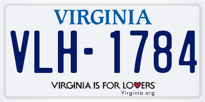 VA license plate VLH1784