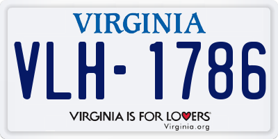 VA license plate VLH1786