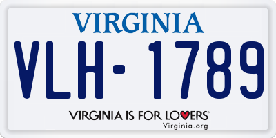 VA license plate VLH1789