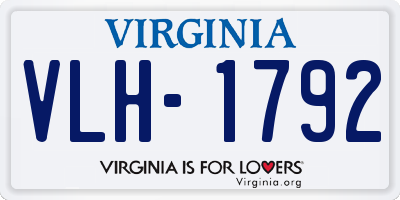 VA license plate VLH1792
