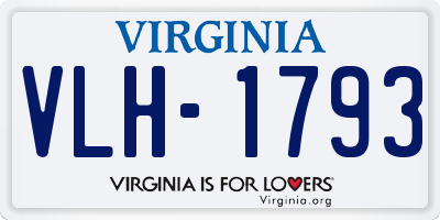 VA license plate VLH1793