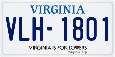 VA license plate VLH1801