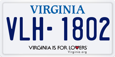 VA license plate VLH1802
