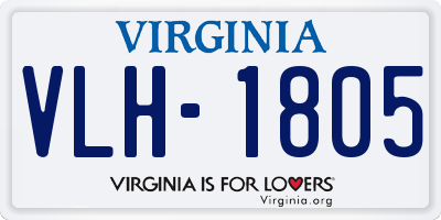 VA license plate VLH1805