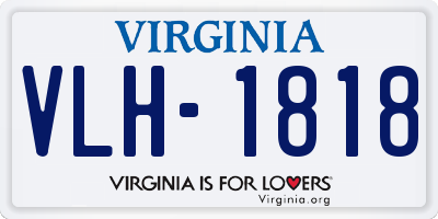 VA license plate VLH1818