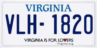 VA license plate VLH1820