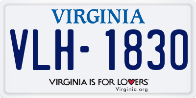 VA license plate VLH1830