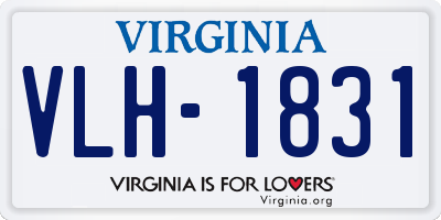 VA license plate VLH1831
