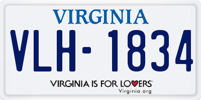 VA license plate VLH1834