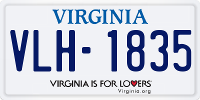 VA license plate VLH1835