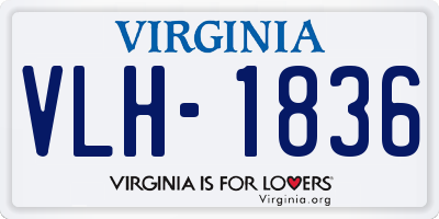 VA license plate VLH1836