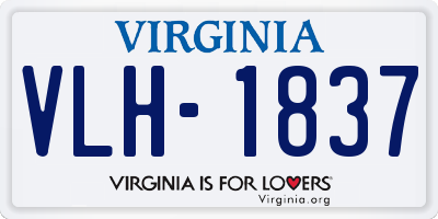 VA license plate VLH1837