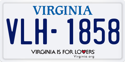 VA license plate VLH1858