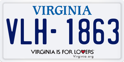 VA license plate VLH1863
