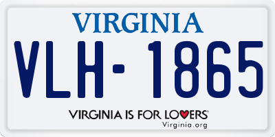VA license plate VLH1865