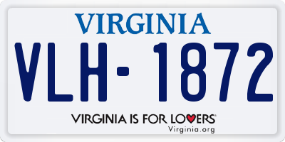 VA license plate VLH1872