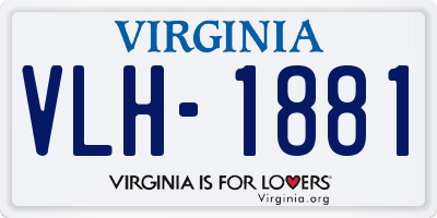 VA license plate VLH1881
