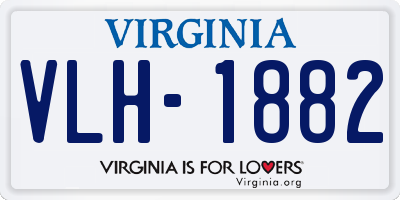 VA license plate VLH1882