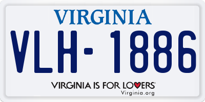 VA license plate VLH1886