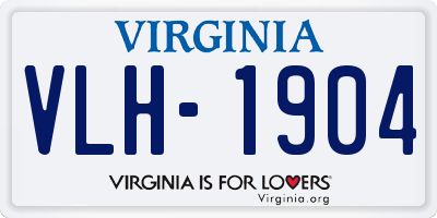 VA license plate VLH1904