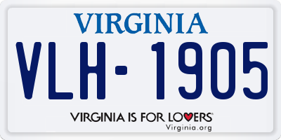 VA license plate VLH1905