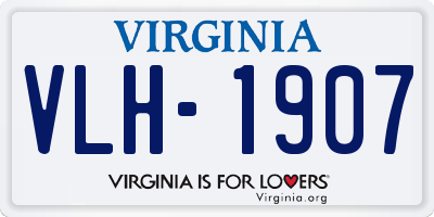 VA license plate VLH1907