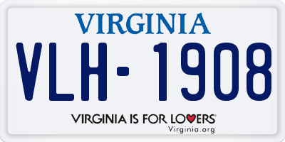 VA license plate VLH1908