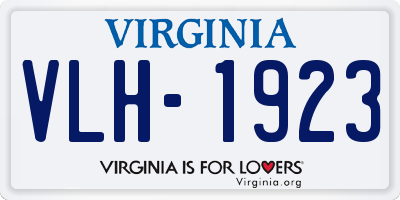 VA license plate VLH1923