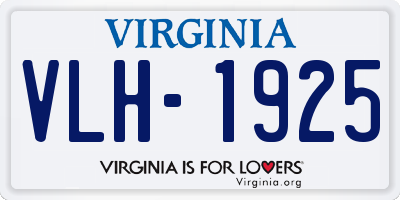 VA license plate VLH1925