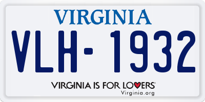 VA license plate VLH1932