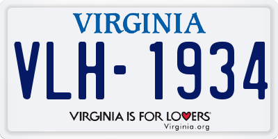 VA license plate VLH1934