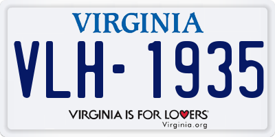 VA license plate VLH1935
