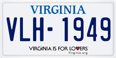 VA license plate VLH1949