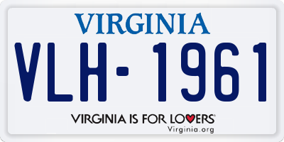 VA license plate VLH1961