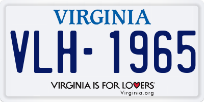 VA license plate VLH1965
