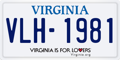 VA license plate VLH1981
