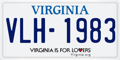VA license plate VLH1983