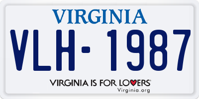 VA license plate VLH1987